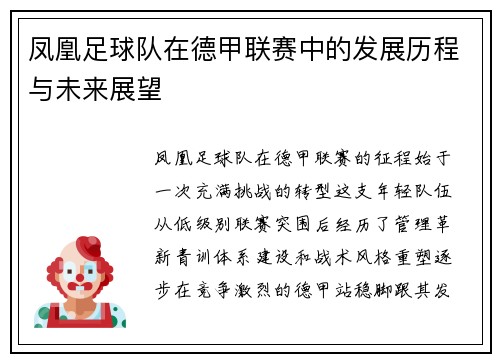 凤凰足球队在德甲联赛中的发展历程与未来展望